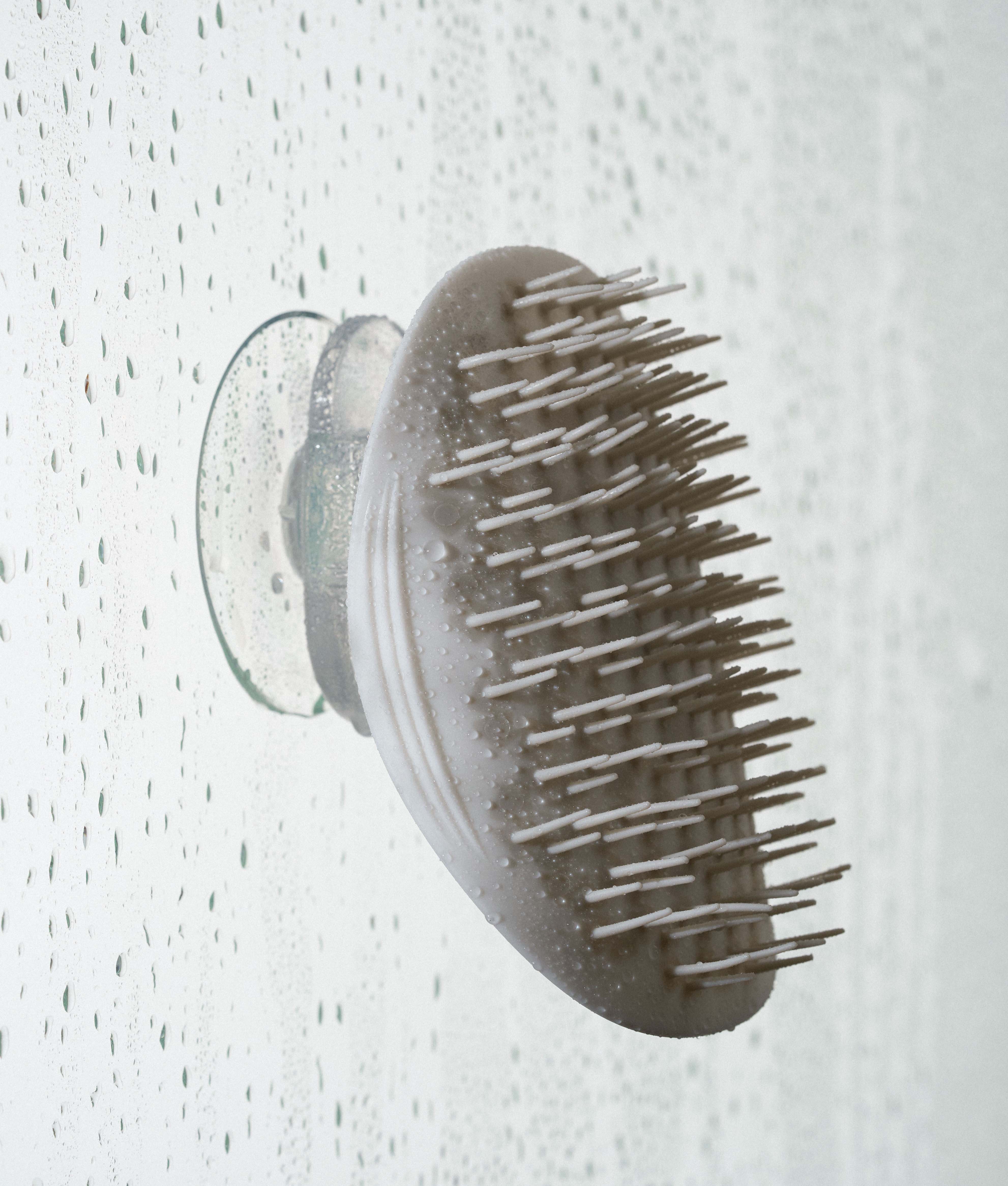 Масажна щітка для волосся синя з тримачем